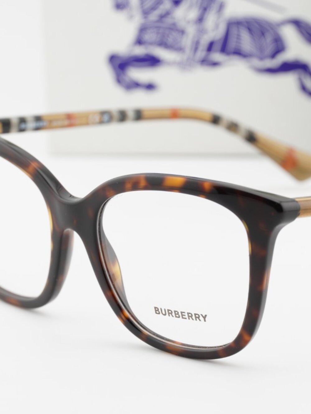 Burberry BE2430 4216 Square Eyeglasses 53mm – Havana / Check Brown - Picture 3 of 8